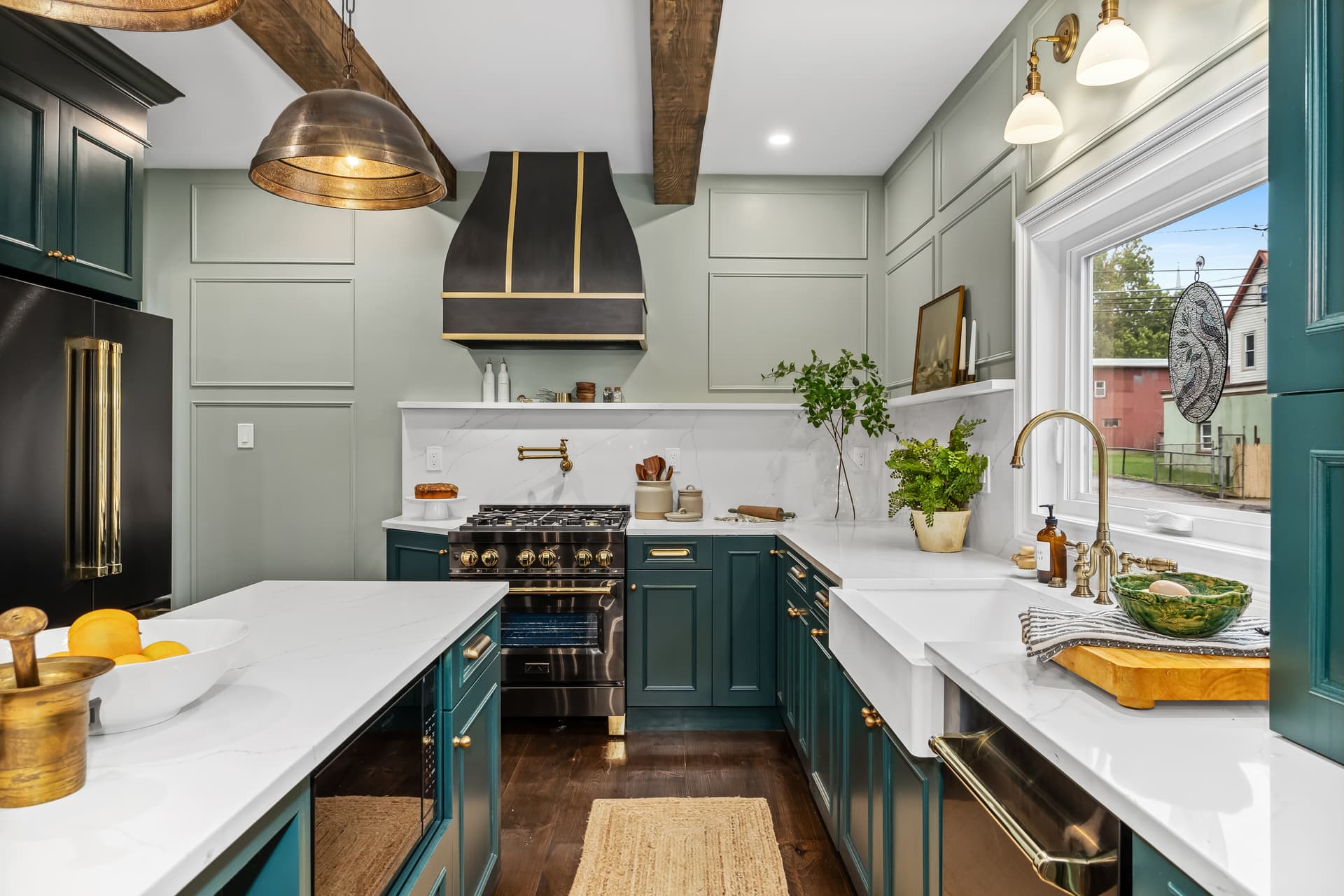 Custom kitchen with a statement range hood