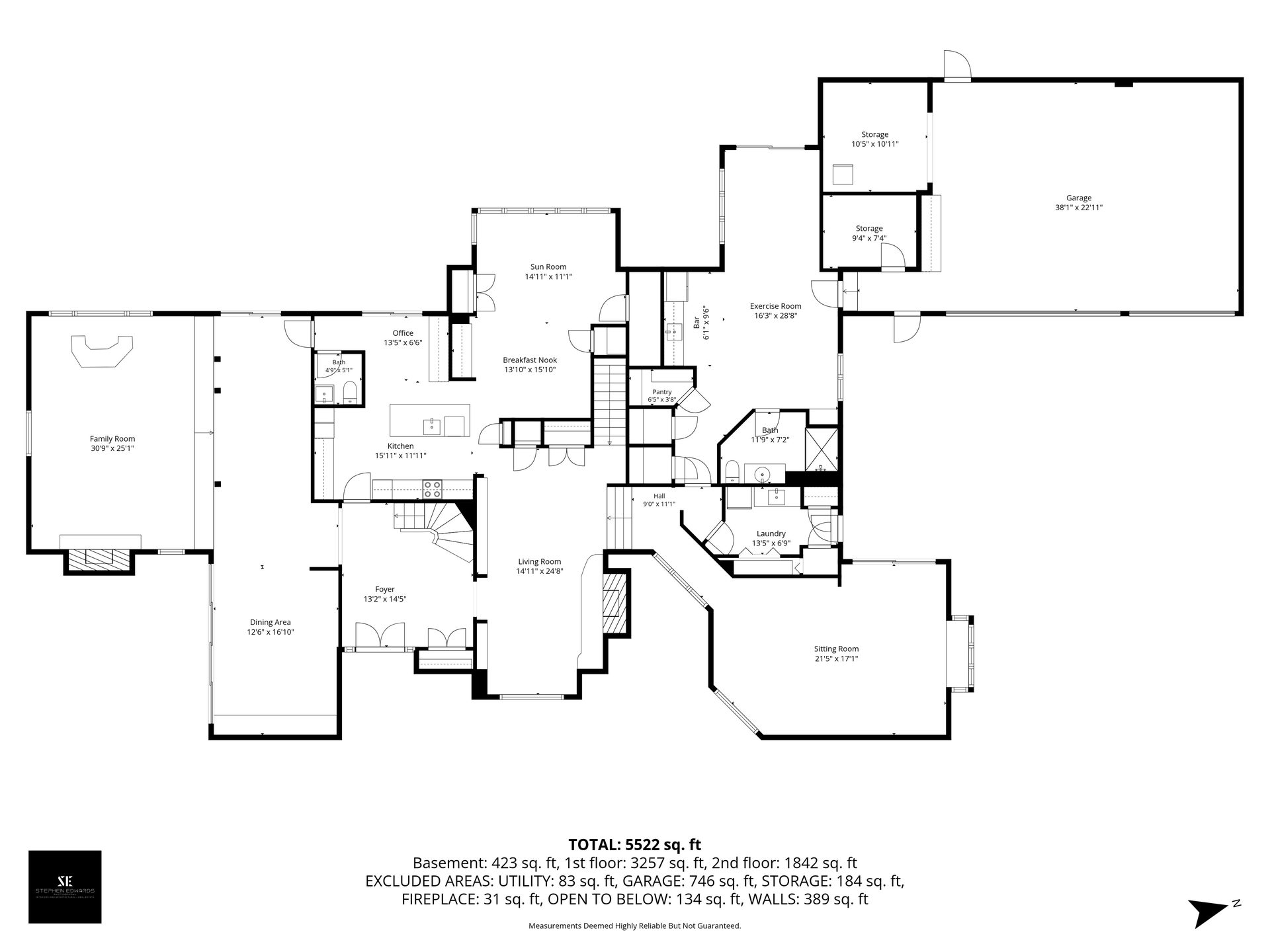 Second-floor 2D real estate floor plan, South Jersey