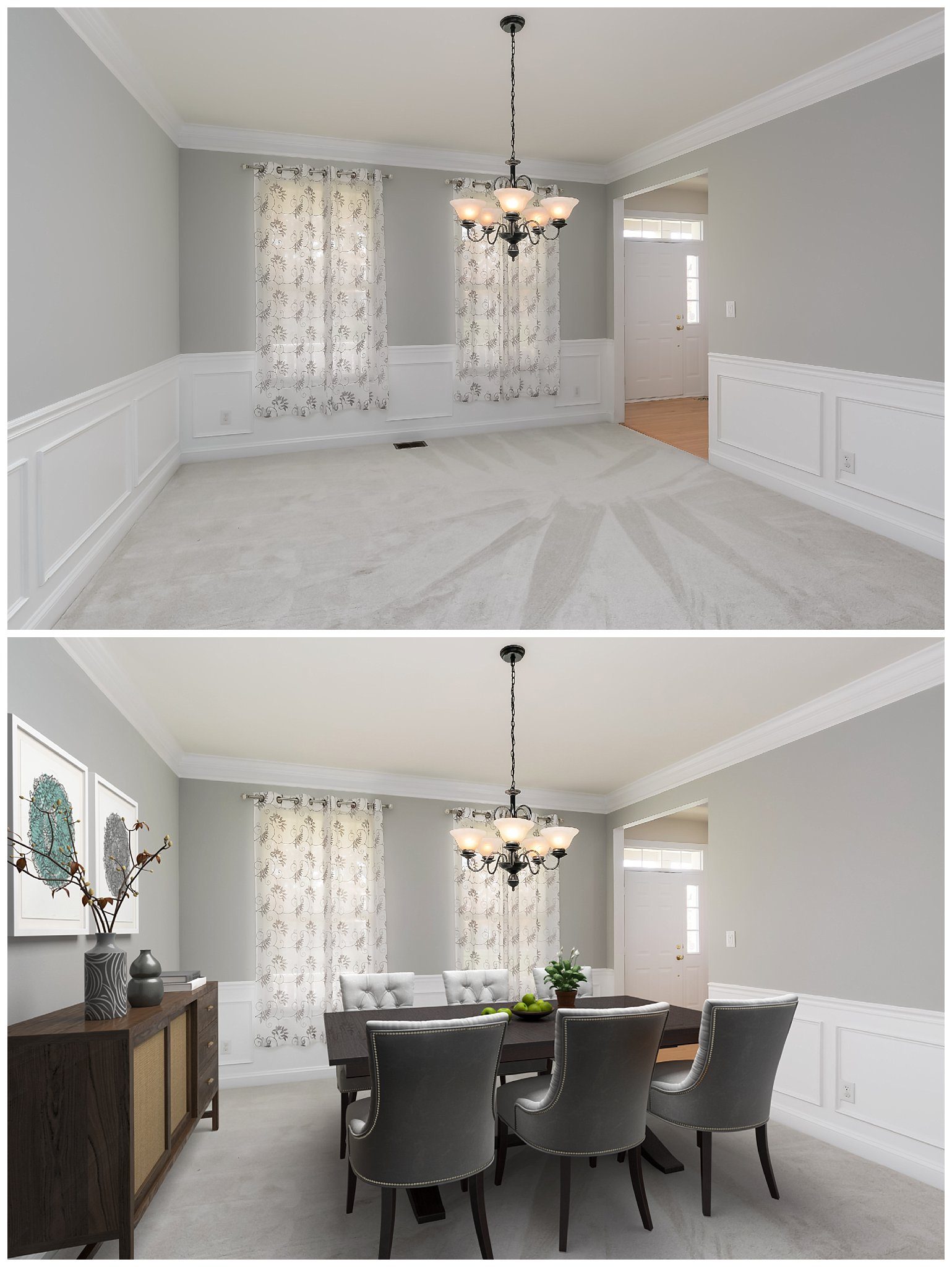 Virtual staging before and after, South Jersey