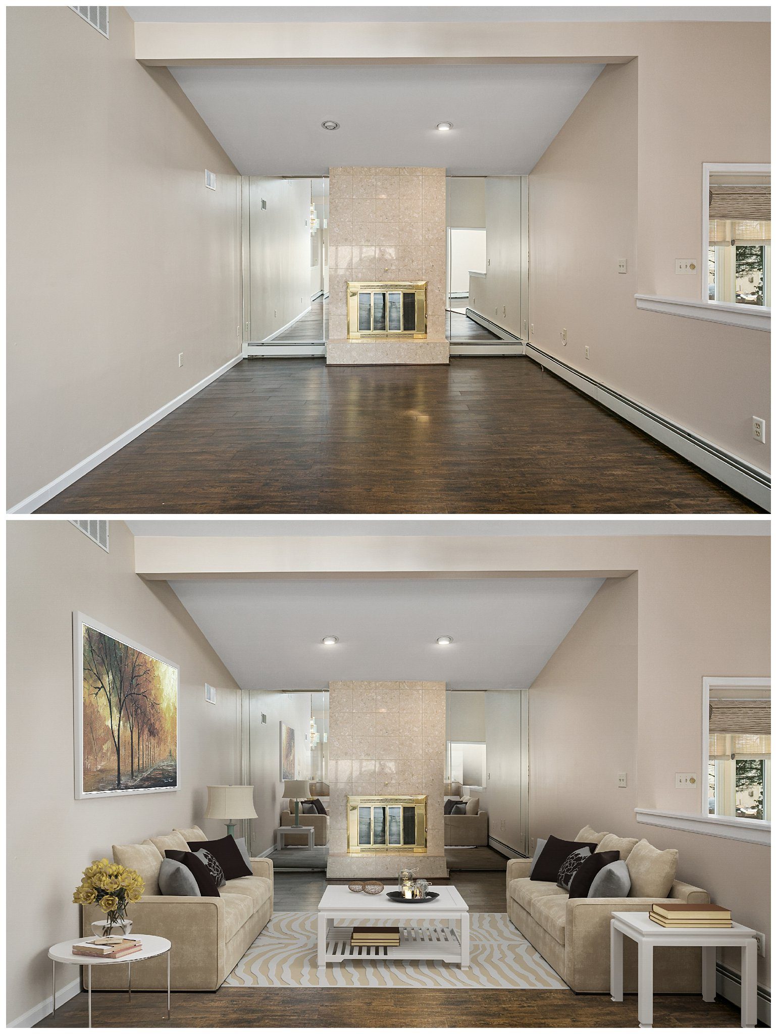 Virtual staging before and after, South Jersey