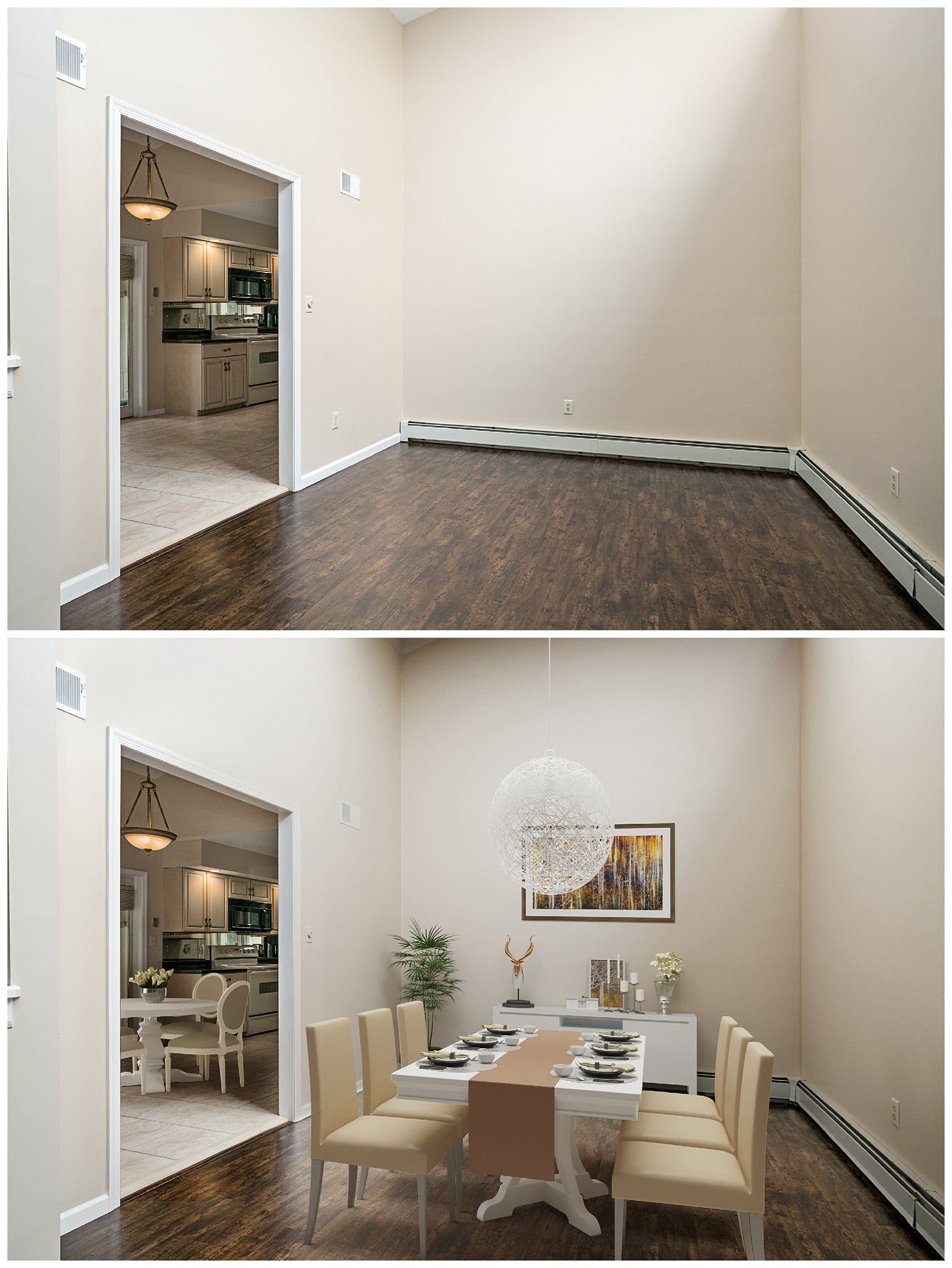 Virtual staging before and after, South Jersey