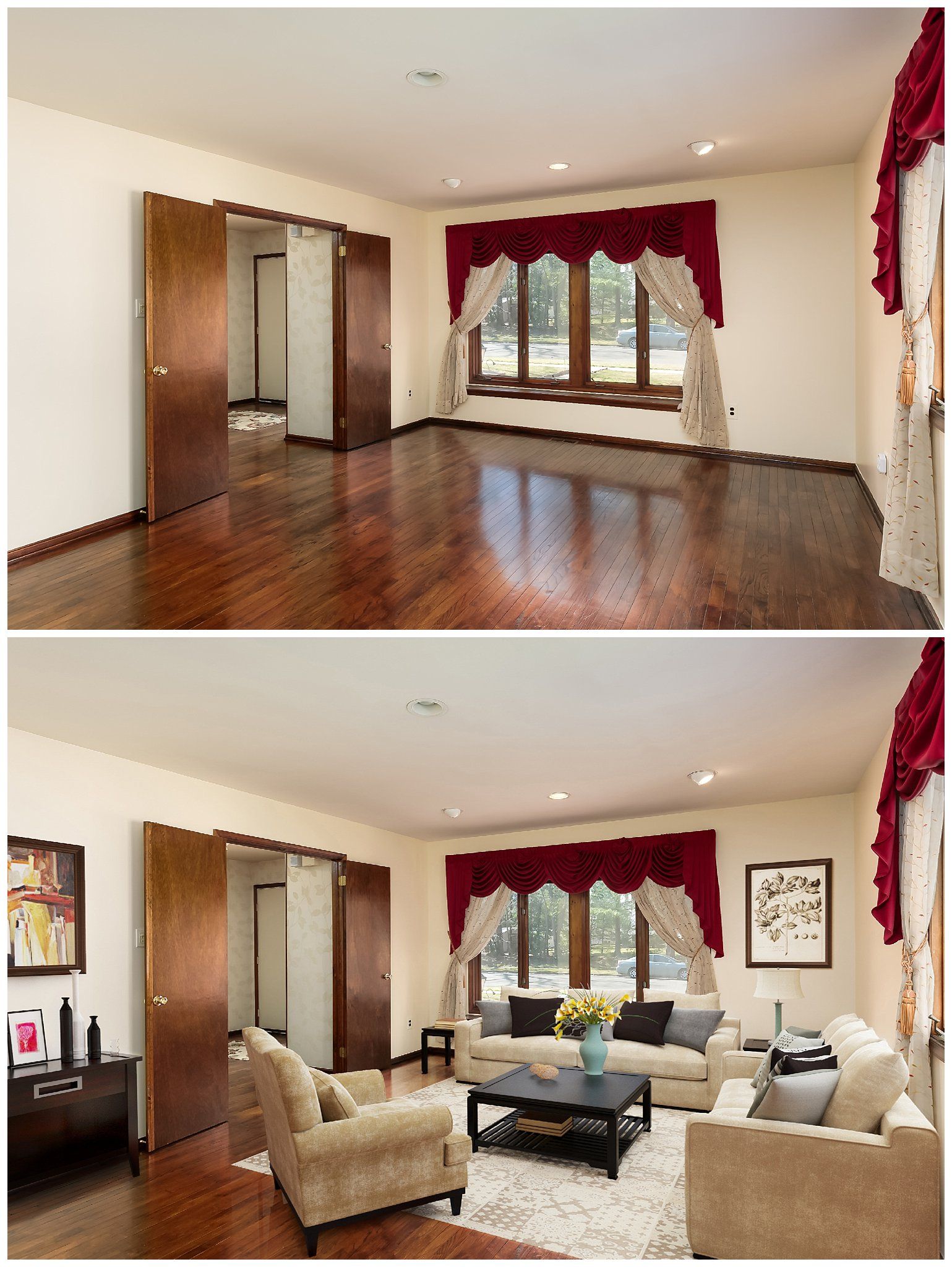 Virtual staging before and after, South Jersey