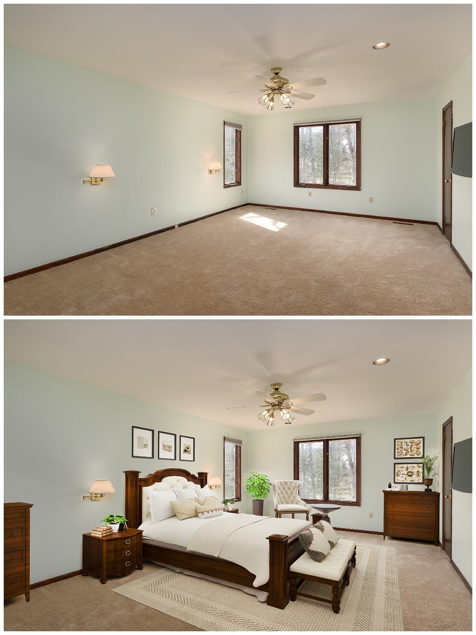 Virtual staging before and after, South Jersey
