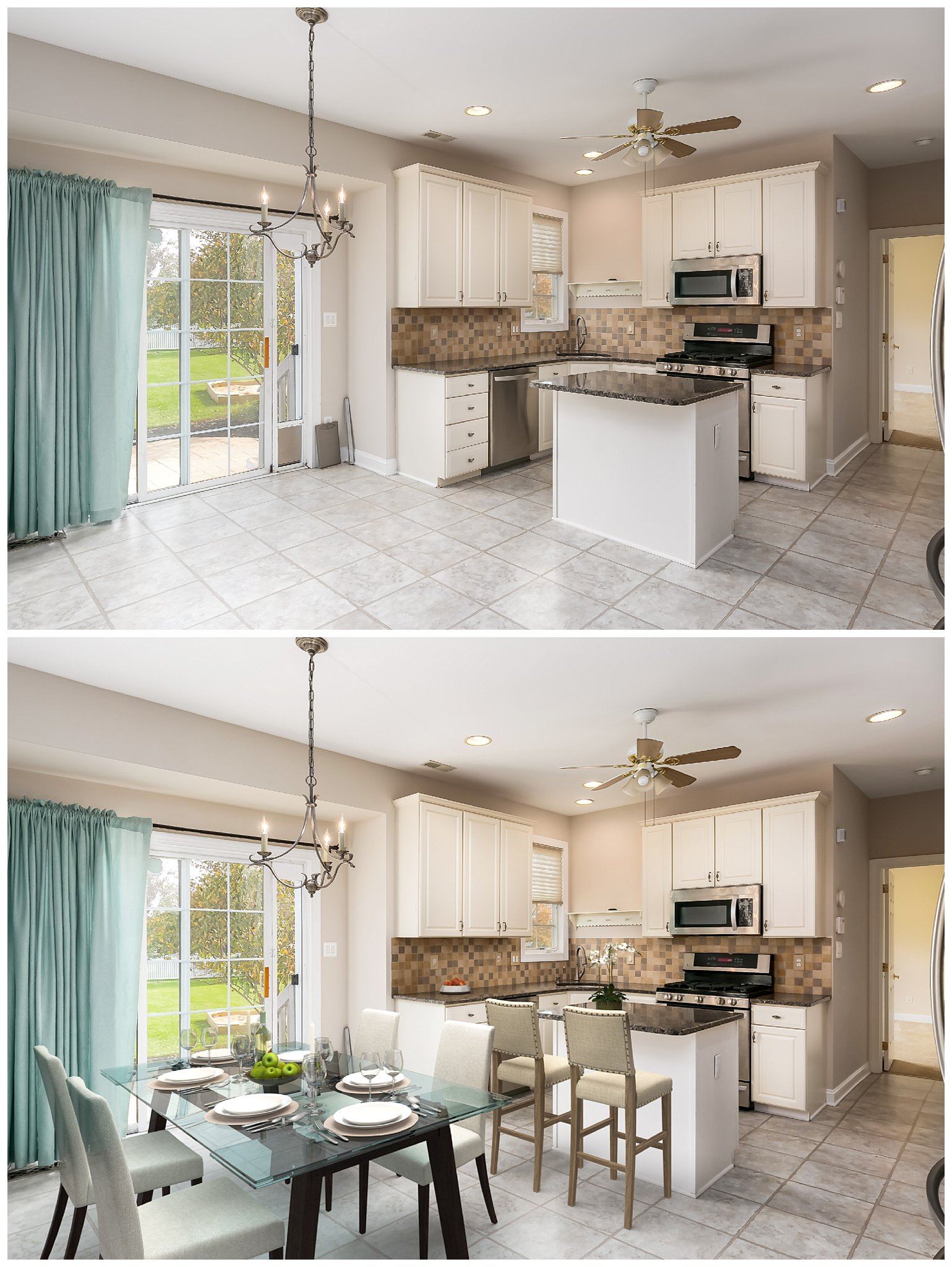 Virtual staging before and after, South Jersey
