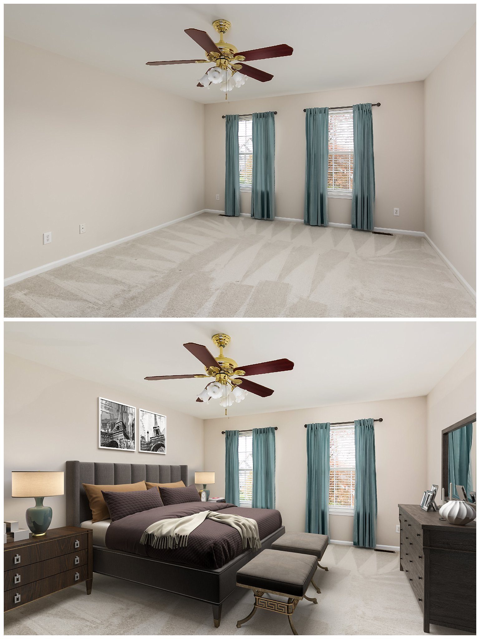 Virtual staging before and after, South Jersey
